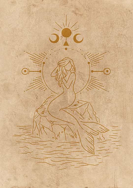 Mystical Mermaid on a Rock