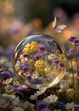 Wildflower Meadow Crystal Orb