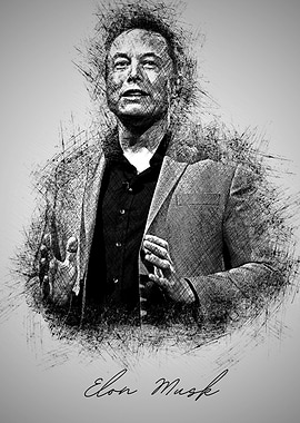 Elon Musk Sketch Portrait