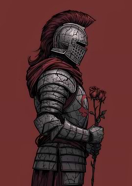 Knight Holding Roses