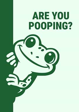 Are You Pooping? Curious Peeking Frog Funny Bathroom Humor