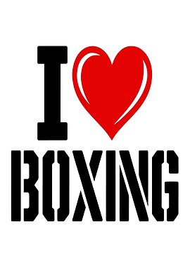 I Love Boxing Text Art