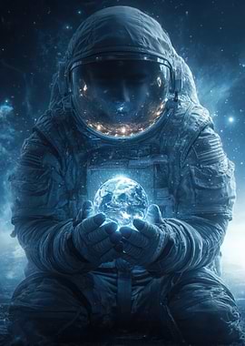 Astronaut Holding Earth