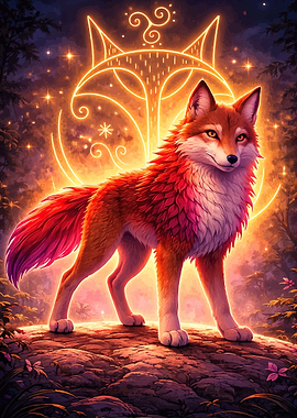 Mystical Fox with Glowing Aura