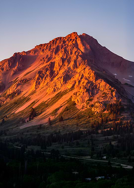 Mountain Peak at Sunset