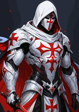 Knight in White and Red Armor
