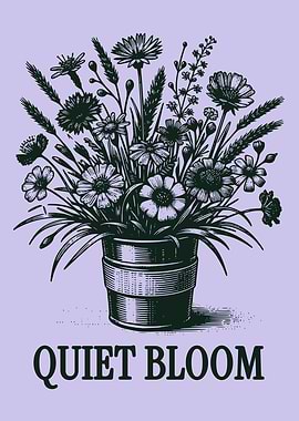 Flower Bouquet Vintage Engraving Floral Poster Botanical Wall Art Plant Decor