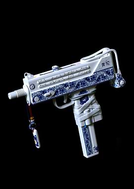 Porcelain-Inspired Submachine Gun