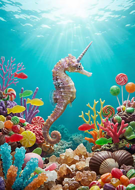 Fantasy Seahorse in Candy Coral Reef
