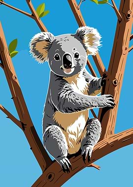 Cute Koala in a Tree