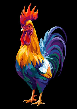 Colorful Rooster Illustration