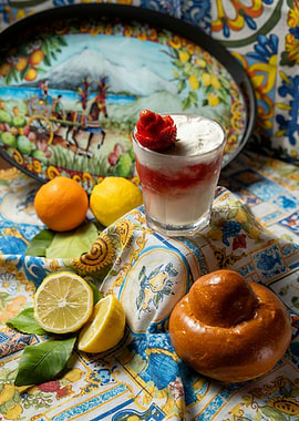 Sicilian Breakfast with Granita and Brioche