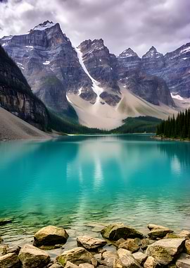 Turquoise Lake and Majestic Mountains