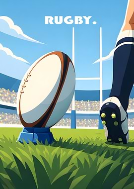 Rugby Kickoff in Stadium