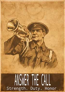 Answer the Call – Vintage Military Illustration