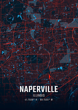 Naperville Illinois City Map