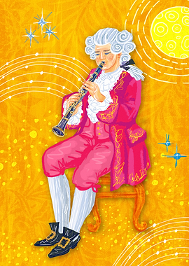Baroque Musician Playing Clarinet