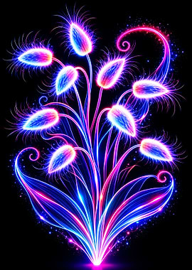 Neon Flower Arrangement