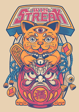 Lucky Cat and Daruma Doll 'Win Streak'