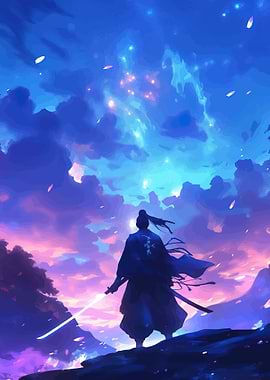 Samurai Under a Cosmic Sky
