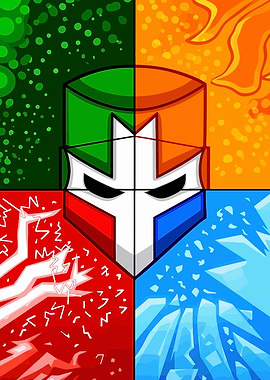 Knight Helmet with Elemental Themes