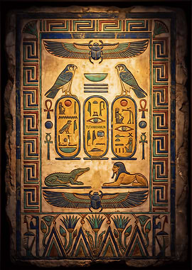 Ancient Egyptian Hieroglyphic Carving Stone
