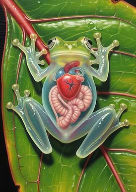 Glass Frog Anatomy Painting
