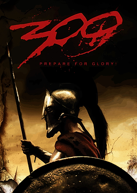 300 Movie Poster with Spartan Warrior