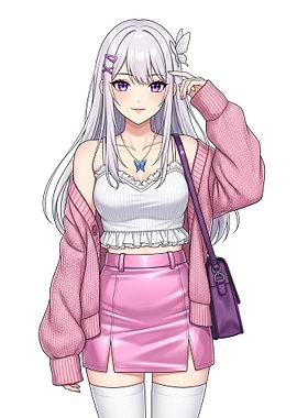 Anime Girl in Pink Outfit