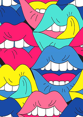 Colorful Lips Pattern