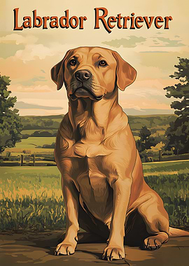 Labrador Retriever Vintage Poster