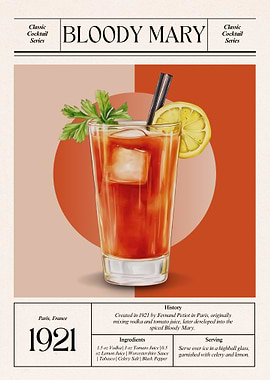Vintage Bloody Mary Cocktail – Classic 1921 Parisian Brunch Icon