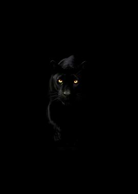 Black Panther with Glowing Eyes