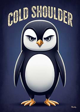 Cold Shoulder Penguin – Funny Cartoon Poster