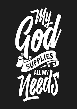 My God Supplies All My Needs Text Art