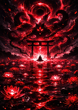 Demonic Fox Spirit and Torii Gate