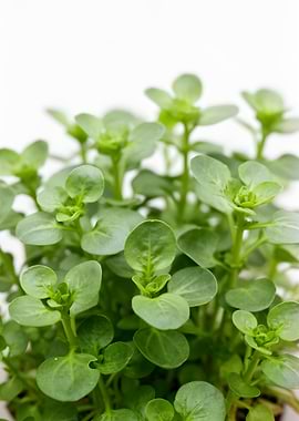 Green Sprouts on White Background