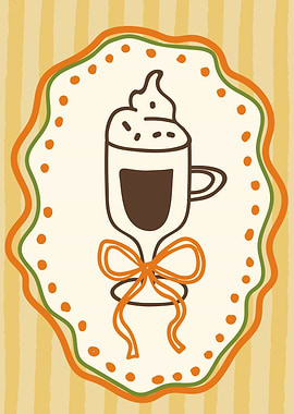 Cute Hot Chocolate with Whipped Cream and Bow