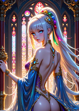 Anime Princess in Ornate Gown