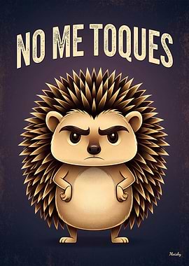 No Me Toques Hedgehog – Funny Cartoon Poster