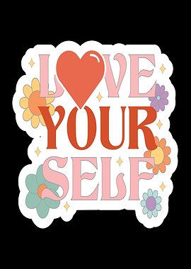 Love Yourself Retro Sticker