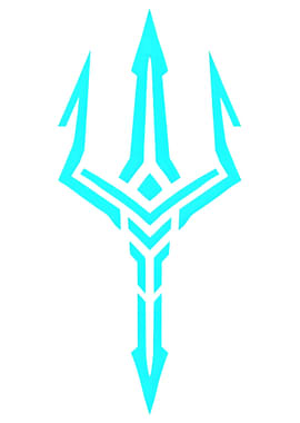 Cyan Trident Symbol