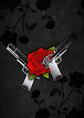 Guns and Rose Illustration