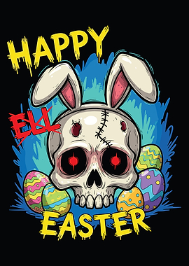 Spooky Easter Bunny Skull