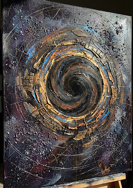 Abstract Swirling Black Hole Painting