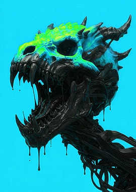 Glow-in-the-dark Dragon Skull