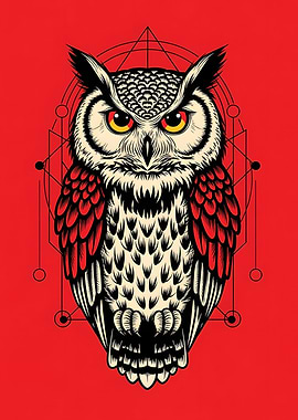 Geometric Owl Illustration