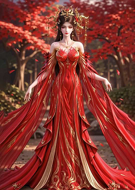 Elegant Woman in Red Dress