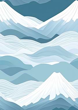 Stylized Snowy Mountain Landscape
