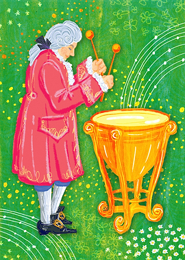 Baroque Musician Playing Timpani